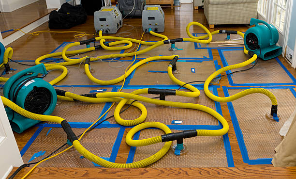 Professional Flood Damage Restoration technician working in Denbo, PA